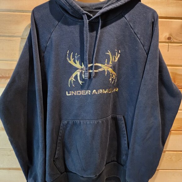 Under Armour Camo Antler Logo Hoodie Men’s L • Pullover Hooded Sweatshirt - Picture 1 of 3